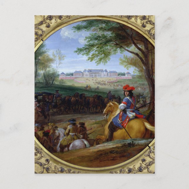 Postal Vista del Palacio de Versalles en 1669 (Anverso)