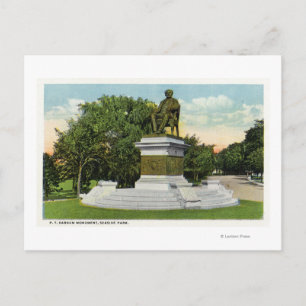 Postal Vista del parque costero del monumento P T Barnum