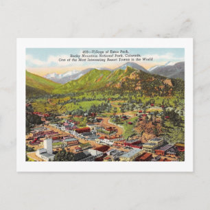 Postal Vista del Parque Estes Colorado Vintage
