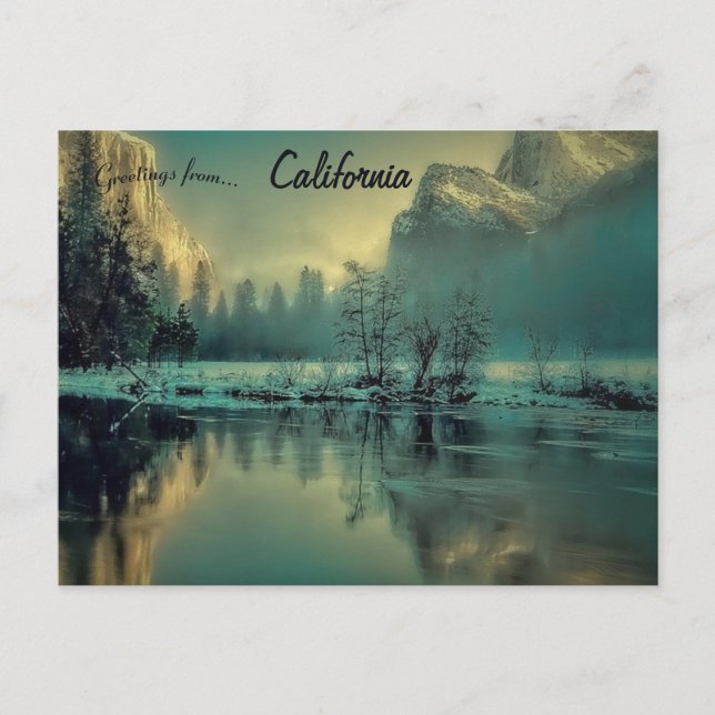 Postal Vista del Parque Nacional Yosemite en California (Anverso)