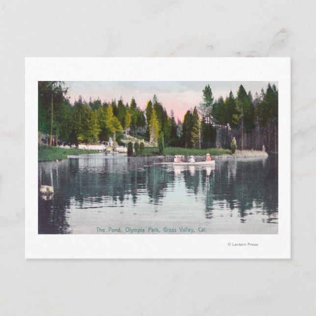 Postal Vista del parque Olympia del estanque, la escena d (Anverso)