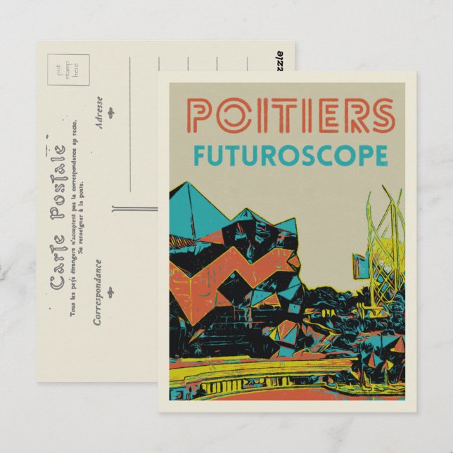 Postal Vista del parque temático Futuroscope Poitiers, Fr (Anverso / Reverso)