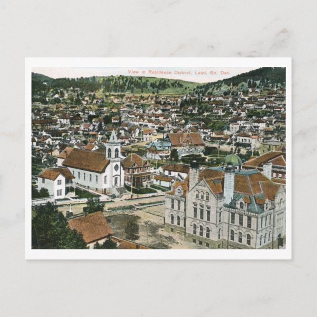 Postal Vista del plomo, SD 1915 Vintage (Anverso)