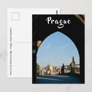 Postal Vista del puente Carlos en Praga