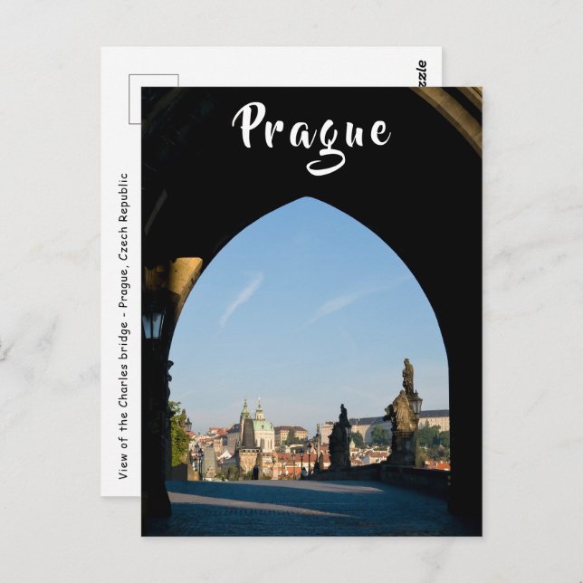 Postal Vista del puente Charles en Praga (Anverso / Reverso)