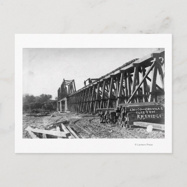 Postal Vista del puente Chico-Oroville (Anverso)