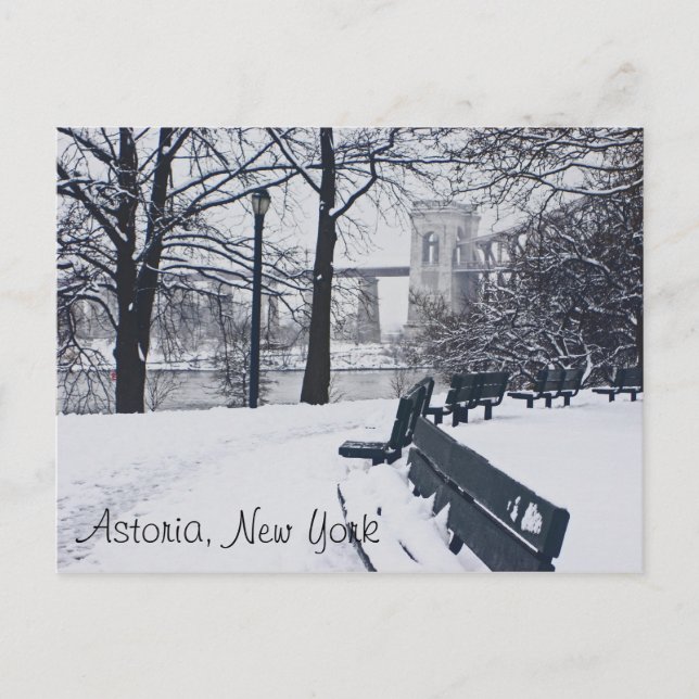 Postal Vista del puente Hellgate, Astoria NY (Anverso)
