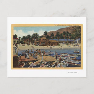 Postal Vista del puerto de Isthmus con bañistas