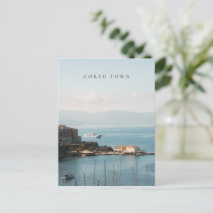 Postal Vista del puerto de la ciudad de Corfú