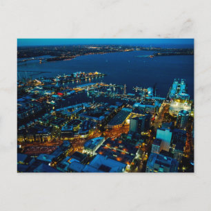 Postal Vista del puerto deportivo de Auckland desde la to