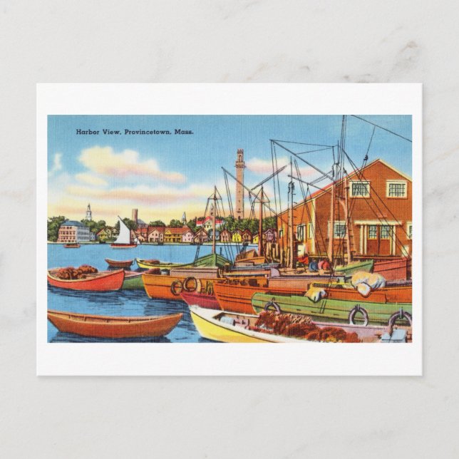 Postal Vista del puerto en Provincetown, Massachusetts Vi (Anverso)