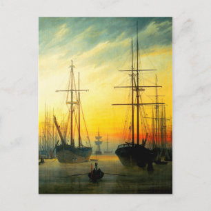 Postal Vista del puerto - Friedrich