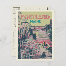 Postal Vista del puerto Portland Maine USA
