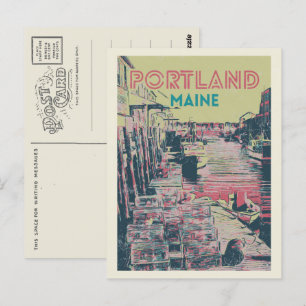 Postal Vista del puerto Portland Maine USA