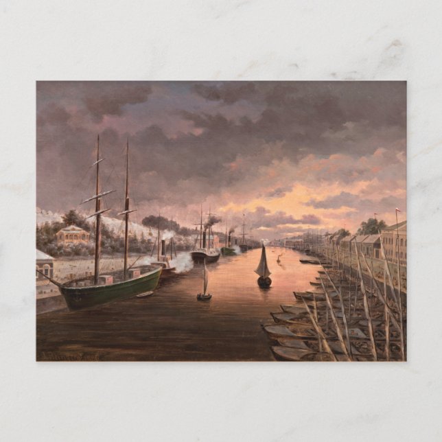 Postal Vista del río Aura en Turku (Anverso)