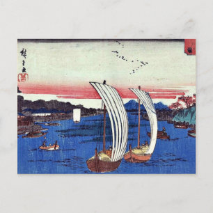 Postal Vista del río de Sumida por Ando, Hiroshige Ukiyoe