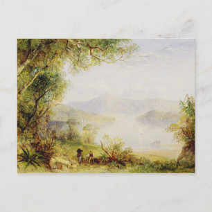 Postal Vista del río Hudson, c.1840-45 (petróleo en panel