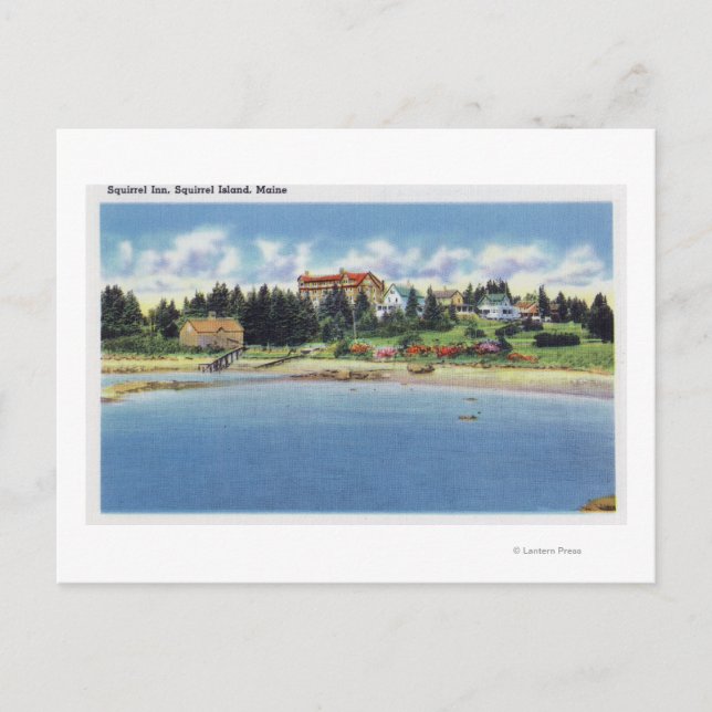 Postal Vista del Squirrel Inn en la isla de Squirrel (Anverso)