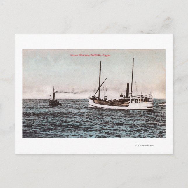 Postal Vista del Steamer ElizabethBandon, OR (Anverso)