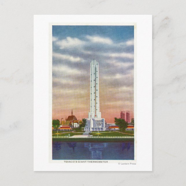 Postal Vista del termómetro gigante de Texaco (Anverso)