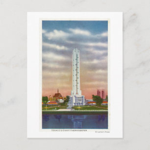 Postal Vista del termómetro gigante de Texaco