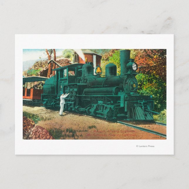 Postal Vista del tren de alta velocidad del Monte Tamalpa (Anverso)