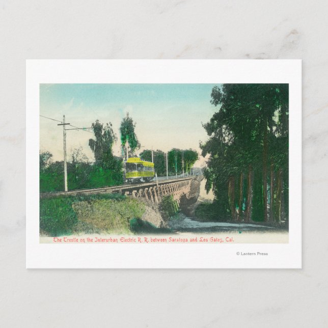 Postal Vista del Trestle en el ferrocarril interurbano (Anverso)