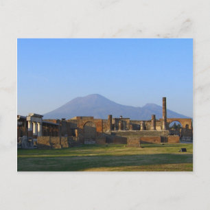 Postal Vista Del Vesubio Sobre Las Ruinas De Pompeya