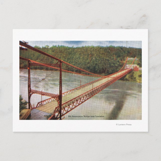 Postal Vista del Viejo Puente de Suspensión (Anverso)