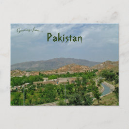 Postal Vista desde el monasterio de Jaulian, Pakistán