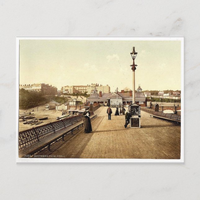 Postal Vista desde el muelle, I., Southend-on-Sea, Inglat (Anverso)