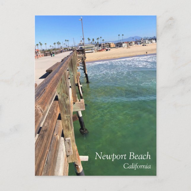 Postal Vista desde el muelle, Newport Beach, California (Anverso)