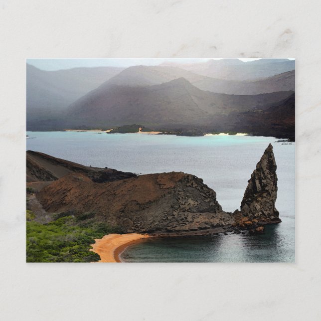 Postal Vista desde el pico de Bartolomé en las Islas Galá (Anverso)