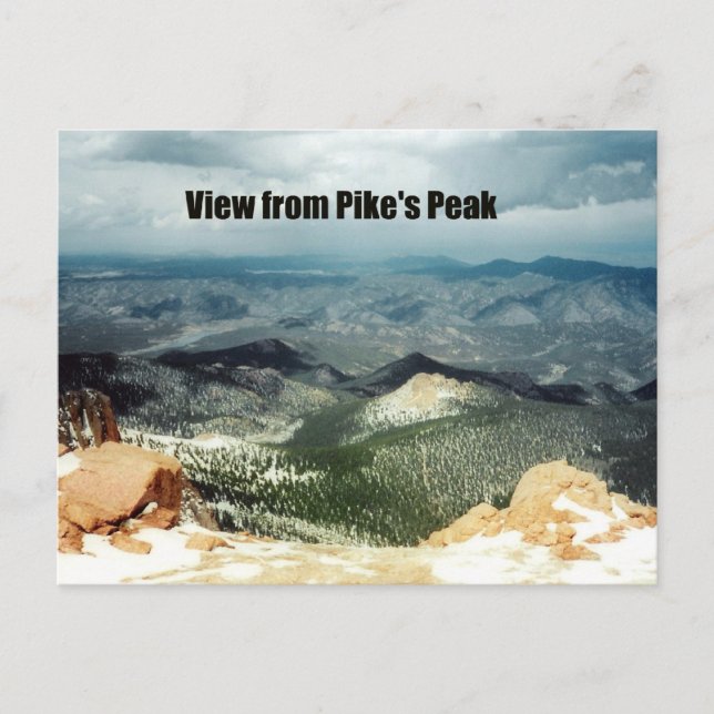 Postal Vista desde el pico de Pike (Anverso)