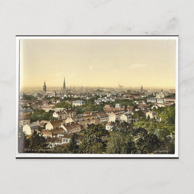 Postal Vista desde el sur, Mulhausen, Alsace Lorraine, Ge (Anverso)