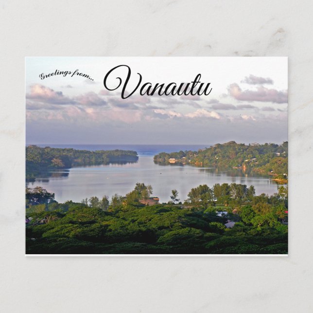 Postal Vista desde Montmartre Port Vila Vanuatu (Anverso)