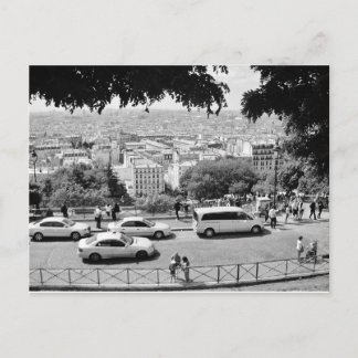 Postal Vista desde sacre coeur. Blanco y negro.