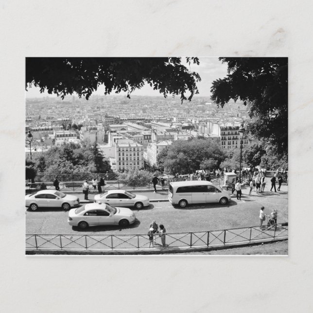 Postal Vista desde sacre coeur. Blanco y negro. (Anverso)