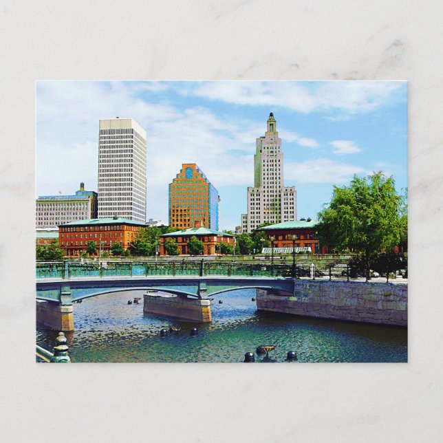 Postal Vista desde Waterplace Park, Providence, RI (Anverso)