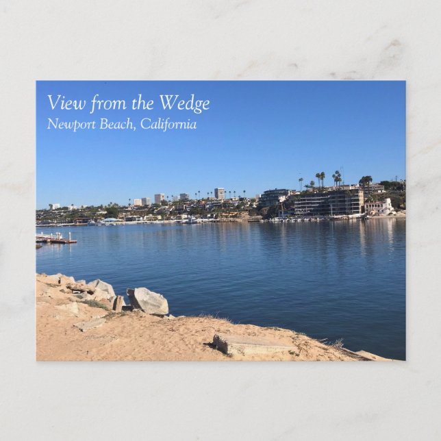 Postal Vista desde Wedge, Newport Beach, California (Anverso)