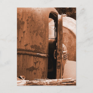 Postal Vista diferente del viejo camión en Sepia