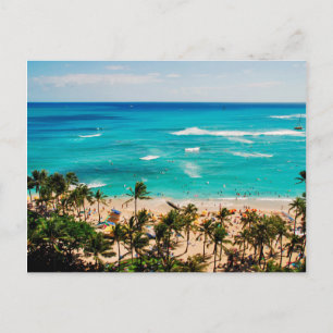 Postal Vista Elevada De Waikiki Beach Scene, Honolulu 2