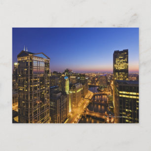 Postal Vista elevada, río Chicago