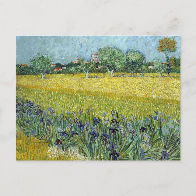 Postal Vista en Arles con irlandeses por Vincent Van Gogh (Anverso)
