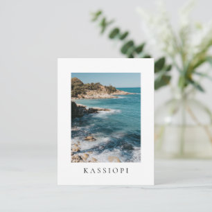 Postal Vista en la costa del pueblo de Kassiopi, Corfú