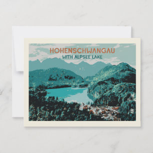 Postal Vista escénica de Hohenschwangau en Baviera, Alema