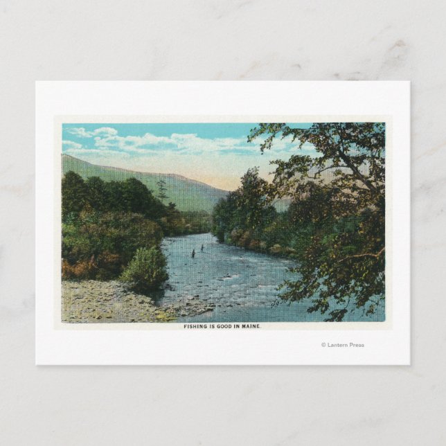 Postal Vista escénica de la buena pesca (Anverso)