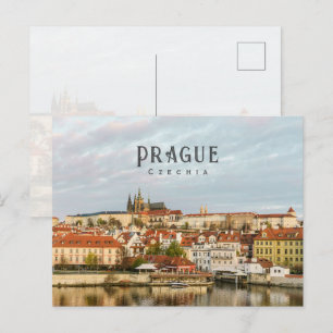 Postal Vista escénica del río de Praga, foto de viaje por