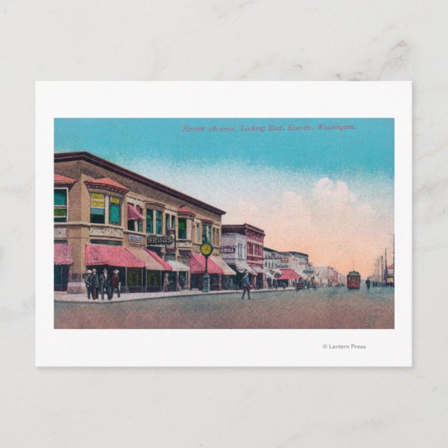 Postal Vista este desde la avenida Hewitt Everett, WA (Anverso)