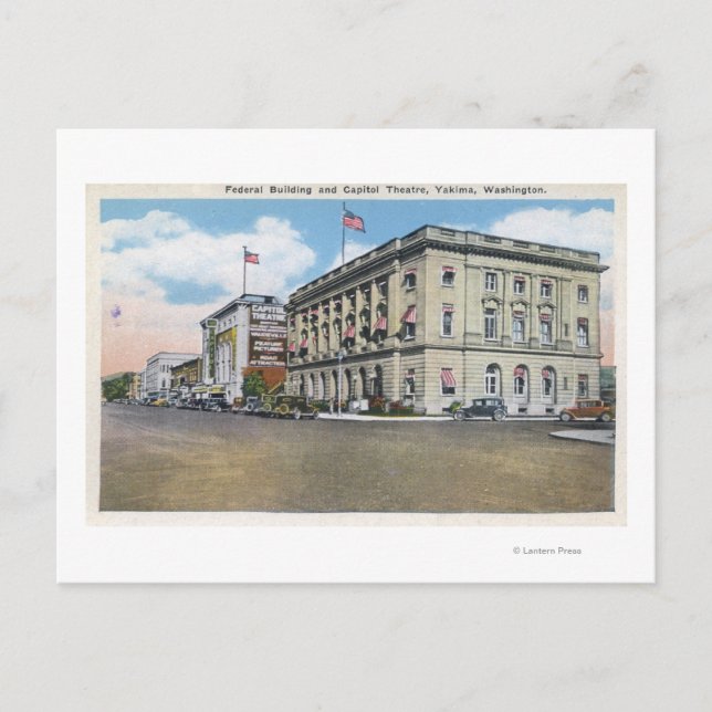 Postal Vista exterior de Bldg Federal, Teatro Capitol (Anverso)